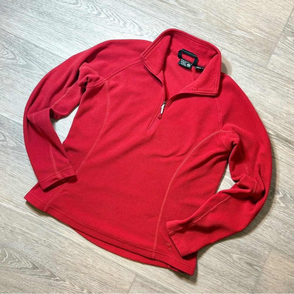 Mountain Hardwear 1/4 Quarter Zip Mock Neck Fleece Sweater Women’s Medium Pink
